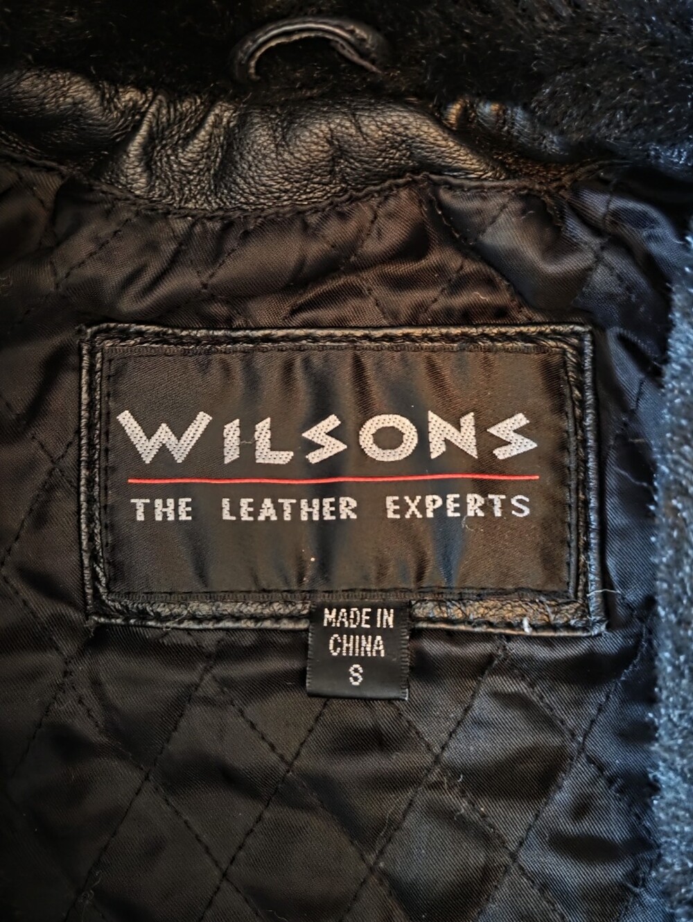 Vintage Wilsons Black Faux Shearling-Trim Hooded Leather Jacket - Women's - Picture 2 of 7